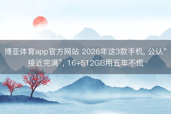 博亚体育app官方网站 2026年这3款手机， 公认“接近完满”， 16+512GB用五年不慌