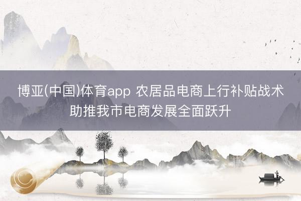 博亚(中国)体育app 农居品电商上行补贴战术助推我市电商发展全面跃升