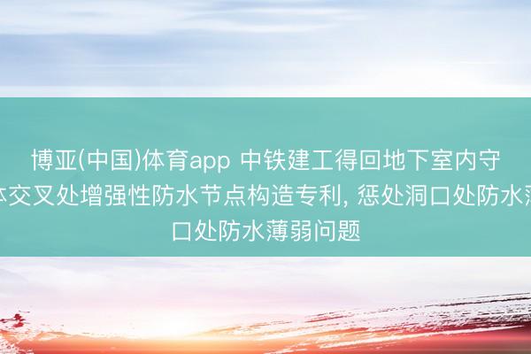 博亚(中国)体育app 中铁建工得回地下室内守旧与墙体交叉处增强性防水节点构造专利， 惩处洞口处防水薄弱问题