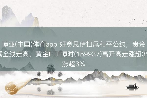 博亚(中国)体育app 好意思伊扫尾和平公约，贵金属全线走高，黄金ETF博时(159937)高开高走涨超3%